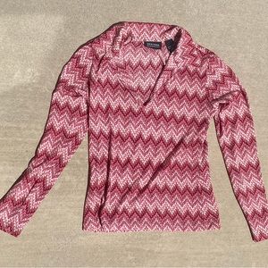 New York & Company chevron 70s inspired blouse